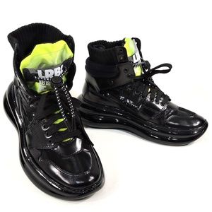 LORIBLU 🇮🇹 WOMENS BLACK LEATHER FASHION ANKLE SNEAKERS